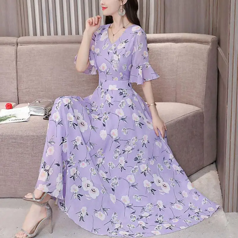 Yfashion Новое шифоновое летнее платье для женщин 2019 модное женское с цветочным