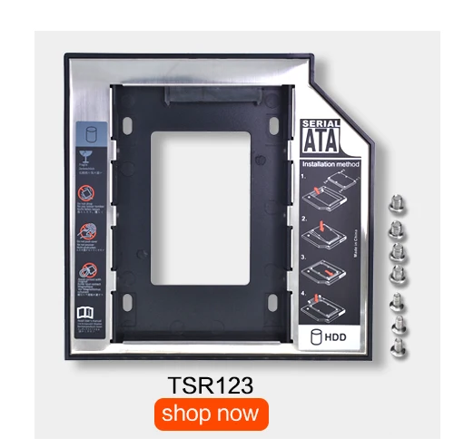 Tishric Optibay 2nd HDD Caddy 9,5 мм алюминиевый Универсальный SATA 3,0 2," SSD чехол жесткий диск адаптер DVD HDD для ноутбука ODD
