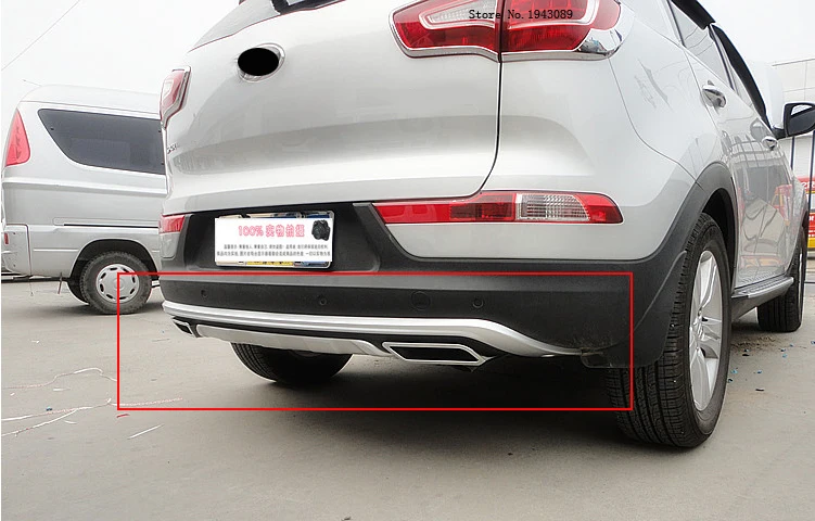 Для 2011- KIA Sportager Высокое качество пластик ABS Хром Передний+ задний бампер накладка автомобиля-аксессуары для укладки