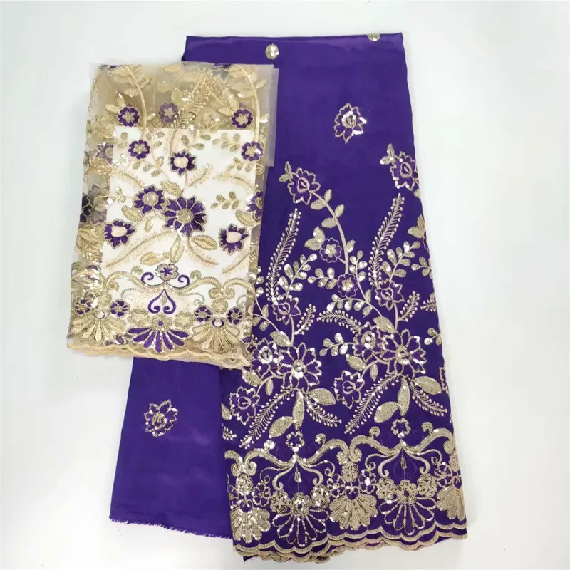 2018 fashion sequins for green party dress Wholesale price Indian lace fabric high quality African George 7yards wh65-919 | Дом и сад