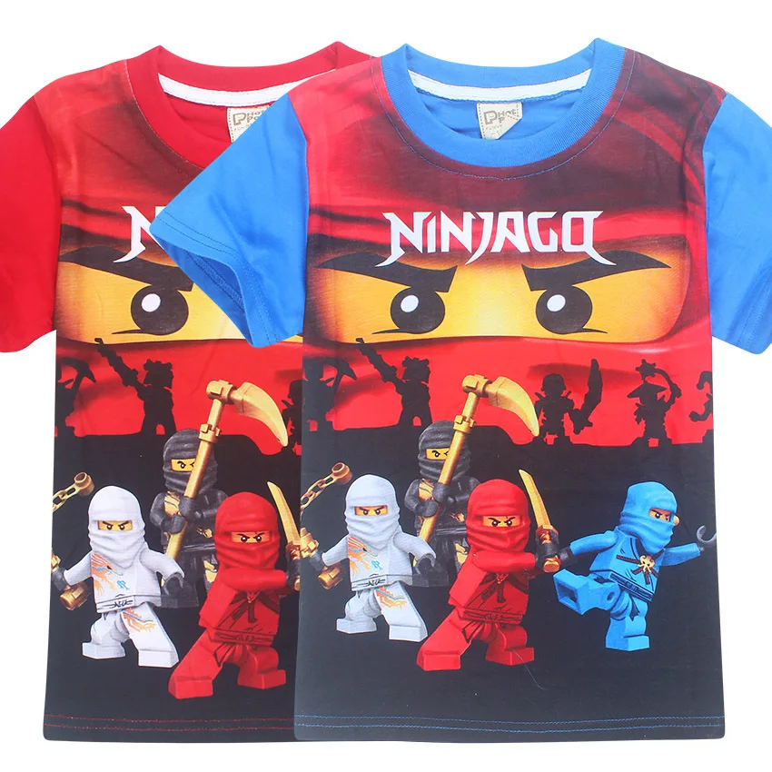 Летняя детская футболка для мальчиков футболки Ninjago одежда детей хлопковые