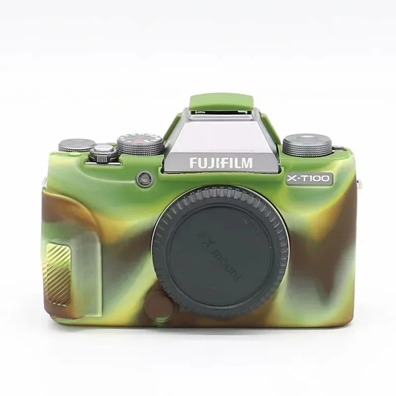 camo Мягкий защитный чехол для камеры Fuji XT100 резиновый чехол для камеры Fujifilm XT100 беззеркальная система Камера Сумка Чехол - Цвет: camo