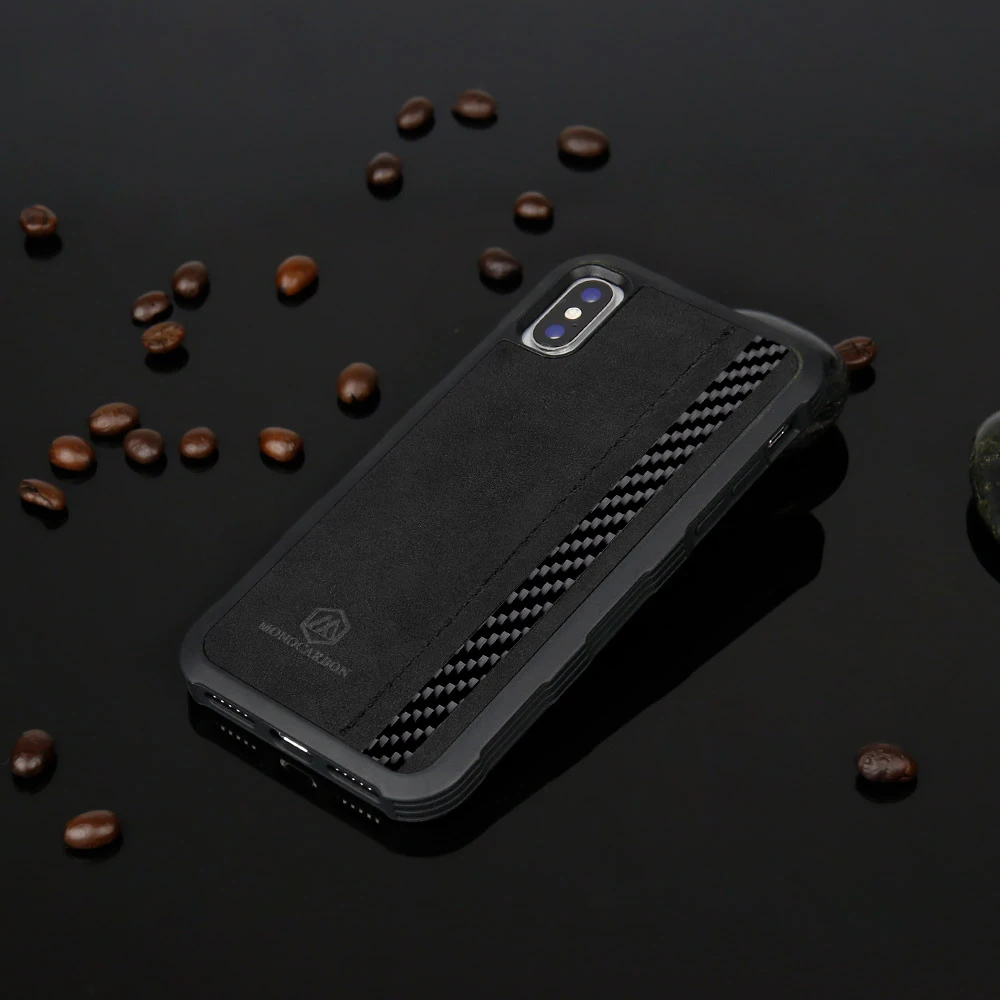 Чехол Mcase из мягкого ТПУ и углеродного волокна для iPhone X чехол Alcantara