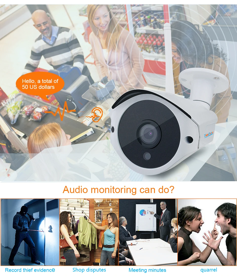 Tiananxun 1080P wifi ip-камера наружные беспроводные камеры видеонаблюдения защита от атмосферных воздействий видеонаблюдения Видео Аудио sd-карта YOOSEE