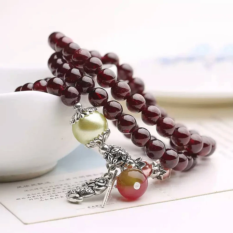 Оптовая продажа натуральные разноцветные бусины из красного вина с подвеской