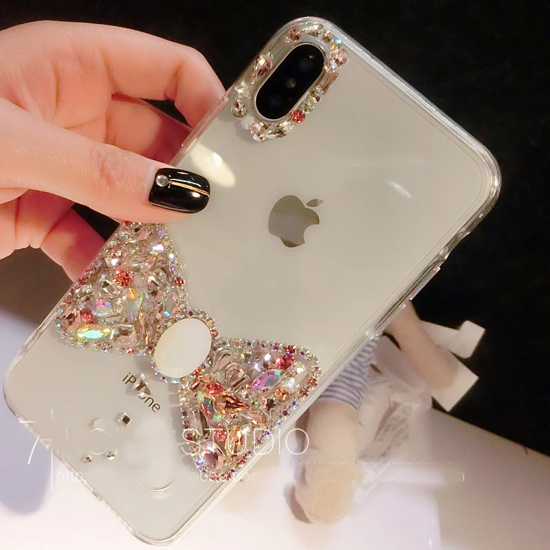 Чехол со стразами и бантом для Samsung Galaxy A3 A5 A8 A9 A6 Plus 2015 2016 2017 A9s Star | Мобильные