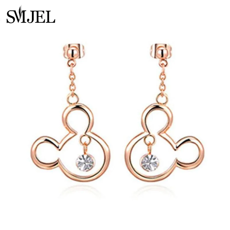 ED442 SMJEL, Минни, бижутерия с Микки, Микки, ожерелье s для женщин, девочек, нержавеющая сталь, милый кулон для животного, ожерелье, Детские аксессуары - Окраска металла: ED442