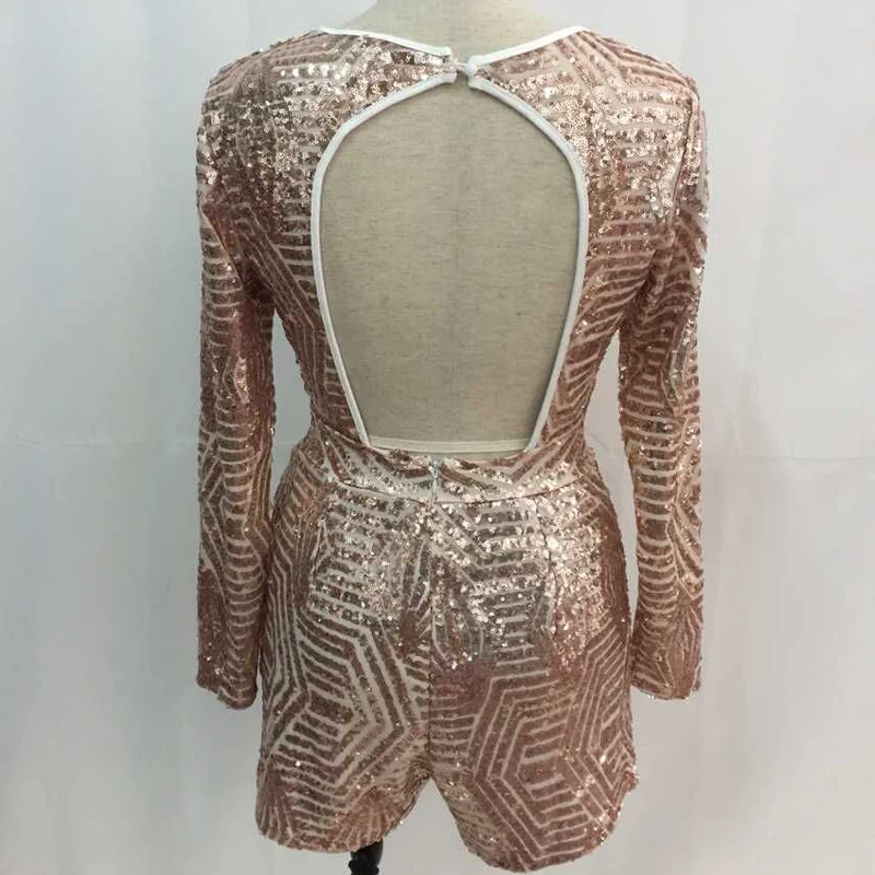 2 вида цветов 2016 осенние женские комбинезоны с блестками сексуальные длинным