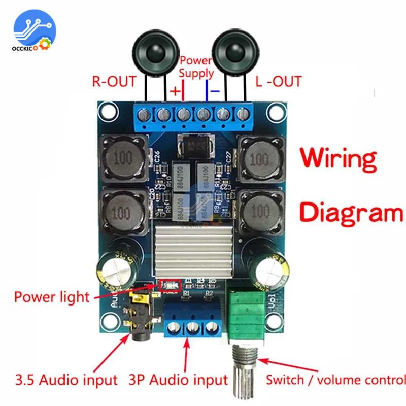 TPA3116D2 аудио цифровой усилитель плата 2X50W DC 4 5 27V двухканальный стерео регулятор