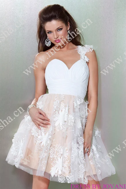 Free Shipping 2013OEM Factory One Shoulder Lace Appliques Puffy Train White Evening Dress | Свадьбы и торжества
