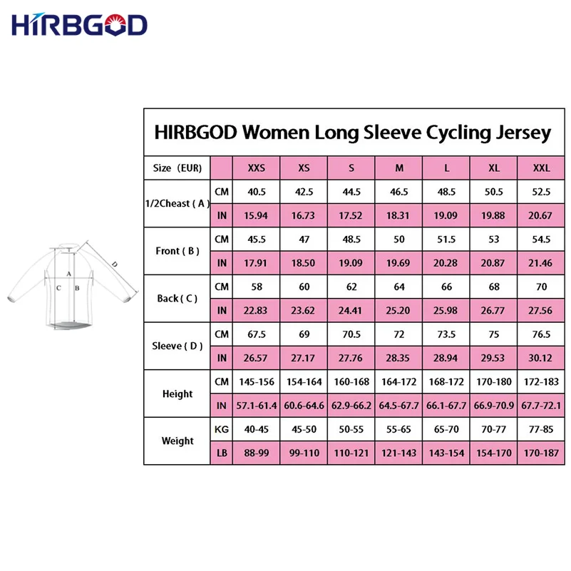 

HIRBGOD Winter Long Sleeve Cycling Jerseys Women Thermal Fleece Windproof Sports Bicycle MTB Clothes Ropa Maillot Ciclismo,NR192