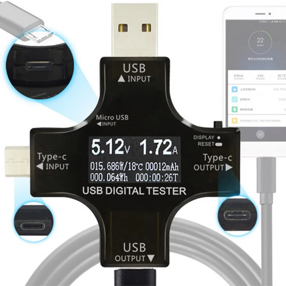 Измеритель мощности вольтметр Amp USB измерение напряжения устройство DC тестеры ЖК