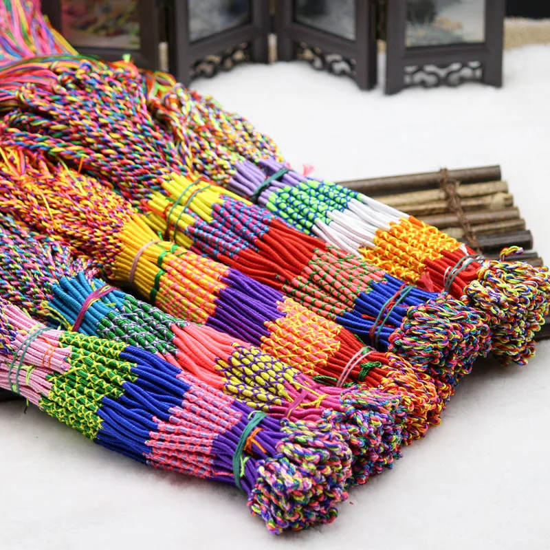 100 шт плетеные веревки Браслеты Дружбы Ручной Работы Шарм/браслет|Плетеные