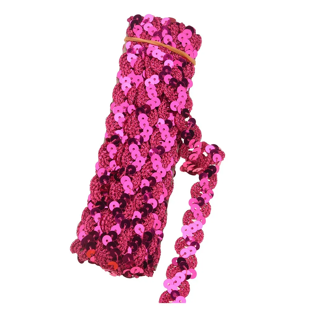 Hot Pink 5 ярдов/застежка-молния в рулоне 1,5 см* 5 ярдов неэластичный Блестящий ободок для волос кружевная лента аксессуары для волос ручной работы повязка на голову аксессуары для одежды - Цвет: Hot Pink
