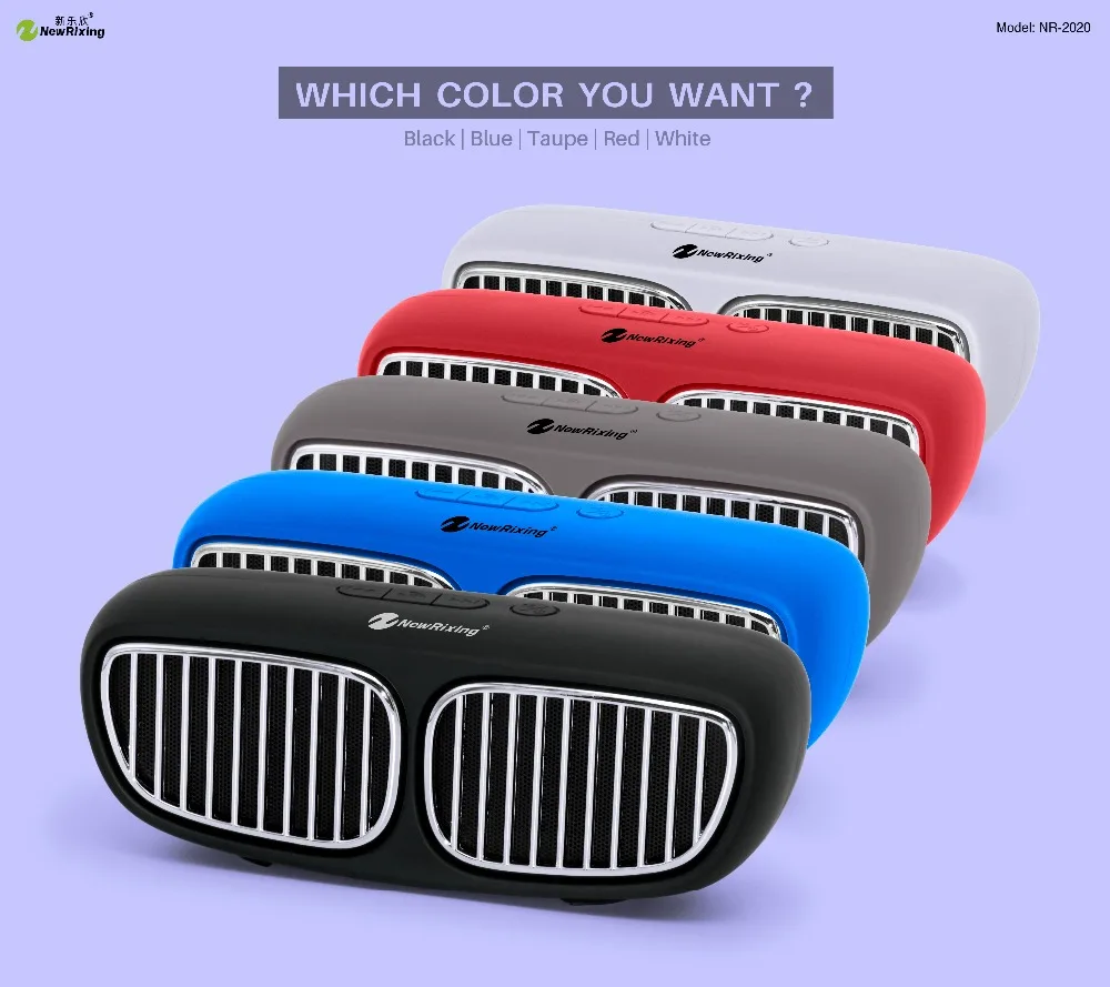 Newrixing NR2020 Беспроводной Портативный Bluetooth Динамик FM радио громкой связи без
