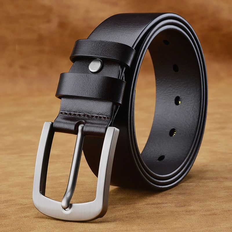 big and tall top quality cow genuine leather men belts black brown hot design jeans belt for male original luxury brand | Аксессуары для