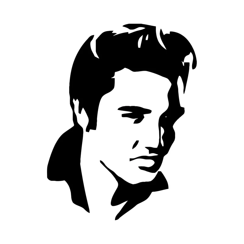 YJZT 9,6 см* 12,7 см Young Elvis Presley виниловая наклейка на машину наклейка черный/серебристый C3-0011 - Название цвета: Черный