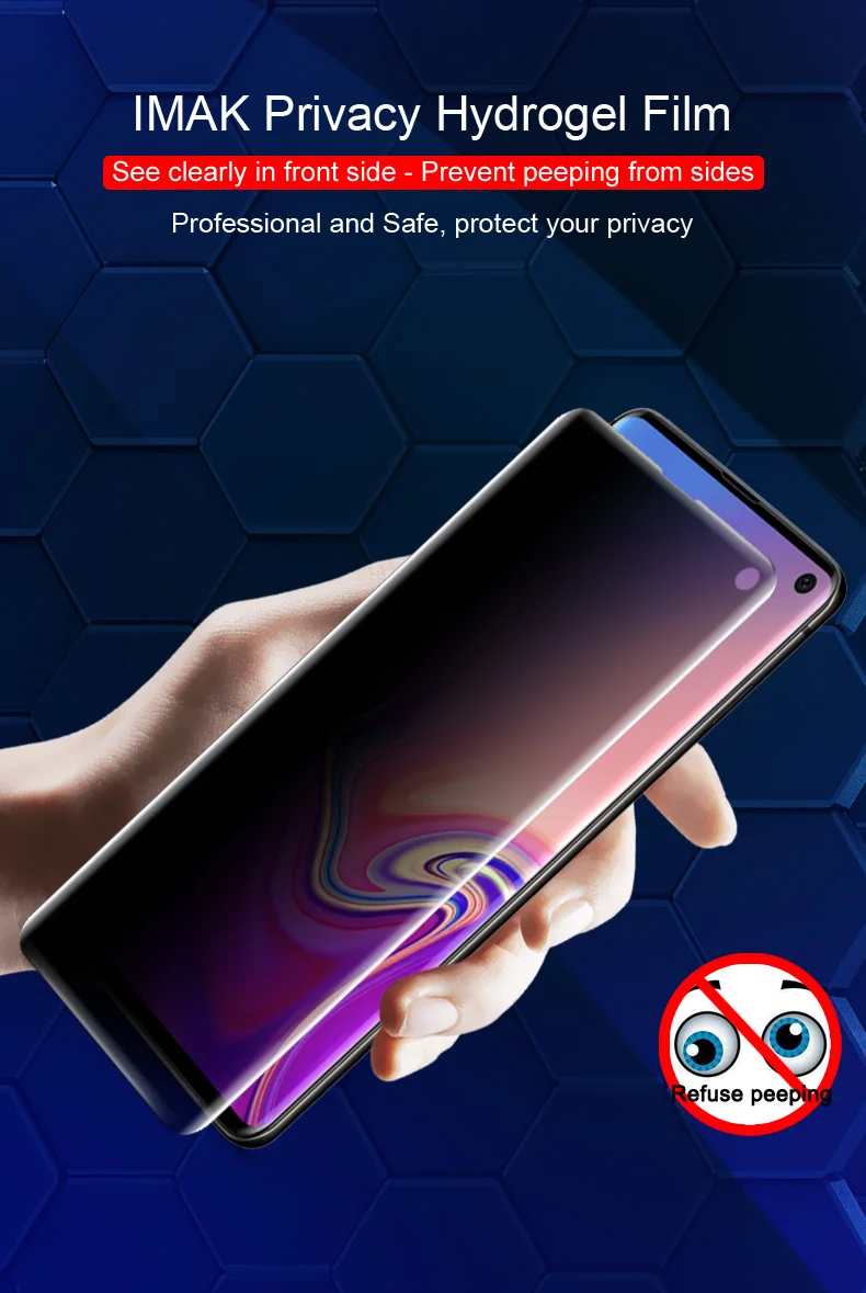 Imak с защитой конфиденциальности гидрогель II плёнки для Galaxy Note протектор S10 Plus Мягкий противоударный с полным покрытием изогнутой поверхности Экран защитная пленка не Стекло