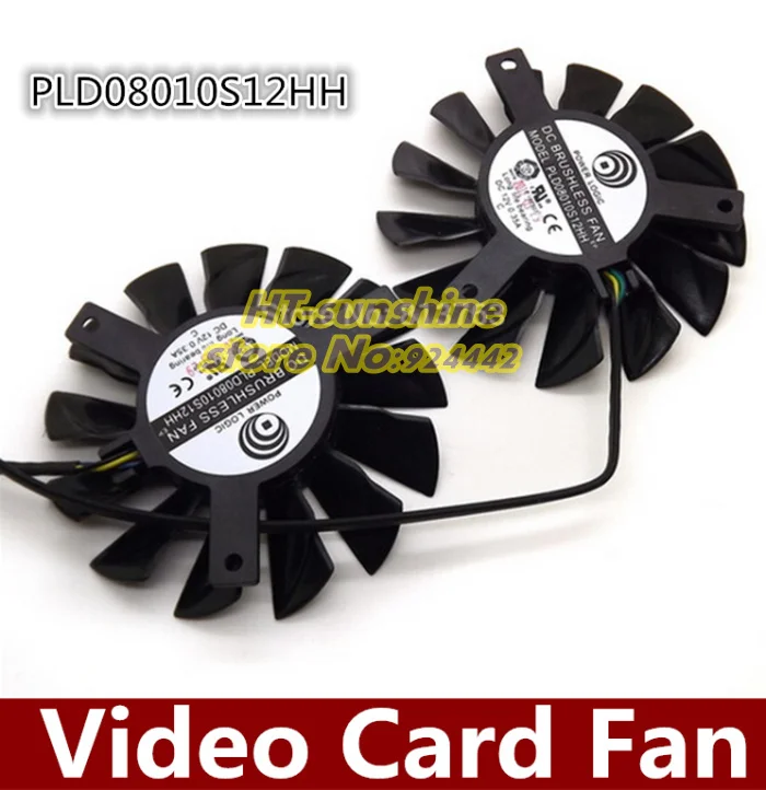 Бесплатная доставка 1 пара Power Logic PLD08010S12HH 12V 0.35A 5 мм видеокарта VGA вентилятор