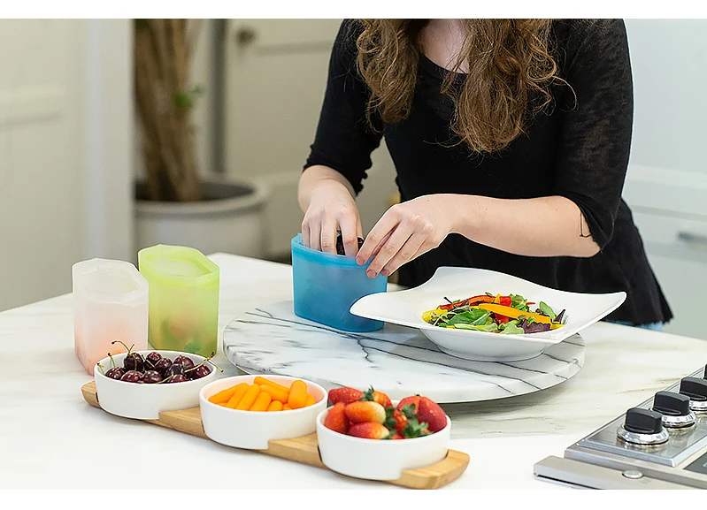 Zippware новая многоразовая сумка для хранения продуктов, герметичная силиконовая Упаковка для посуды, закрывающаяся сумка для хранения на молнии, Прямая поставка
