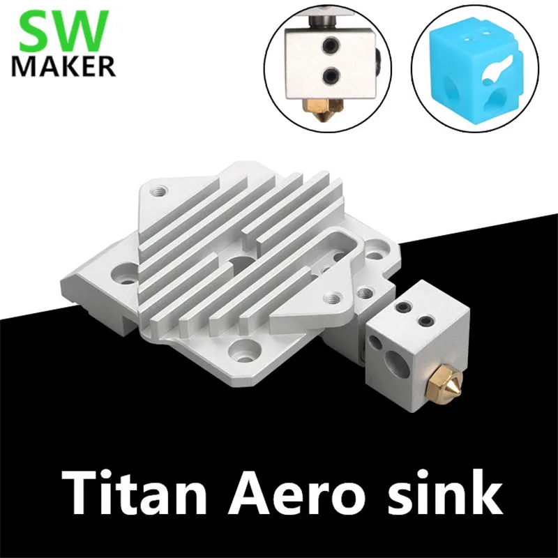 

Titan Aero Heatsink 1.75mm upgrade with BR6 hotend and sock kit 0.4mm Reprap Prusa 3D printer parts