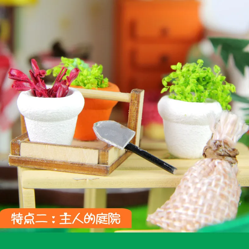 DIY большой деревянный кукольный домик кукольный дом Miniatura 3D паззл модель Наборы кукольных домиков Миниатюрная модель здания мебель D026