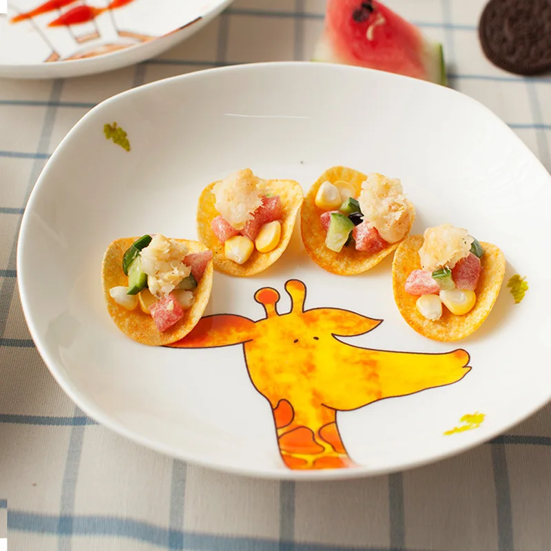 Товары для кухни Детские Мультяшные блюда Цзиндэчжэнь фарфоровая тарелка торта