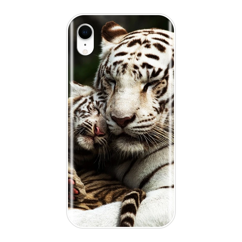 Чехол для телефона силиконовый iPhone 6 S 7 8 X XR XS Max Tiger Leopard Panther Cool Мужская мягкая