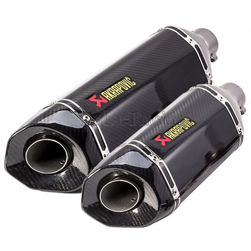 Inlet 51mm Universal Motorcycle Exhaust Muffler Pipe carbon fiber akrapovic exhaust tubo escape moto escapamento de | Автомобили и