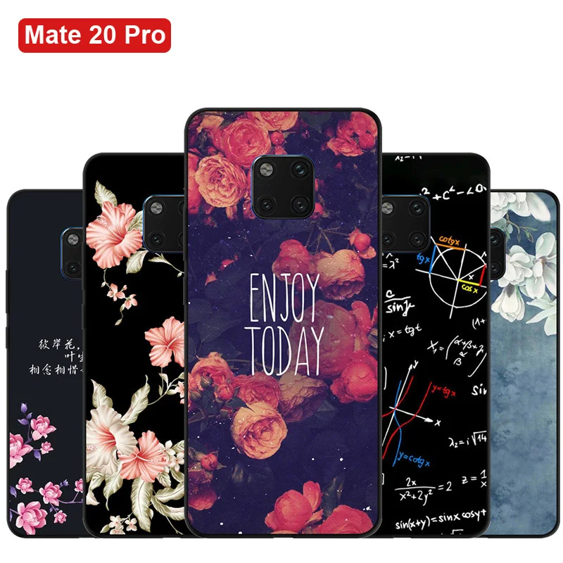 Силиконовый чехол с цветочным рисунком для Huawei Mate 20 Pro мягкий 6 39 дюйма 20Pro