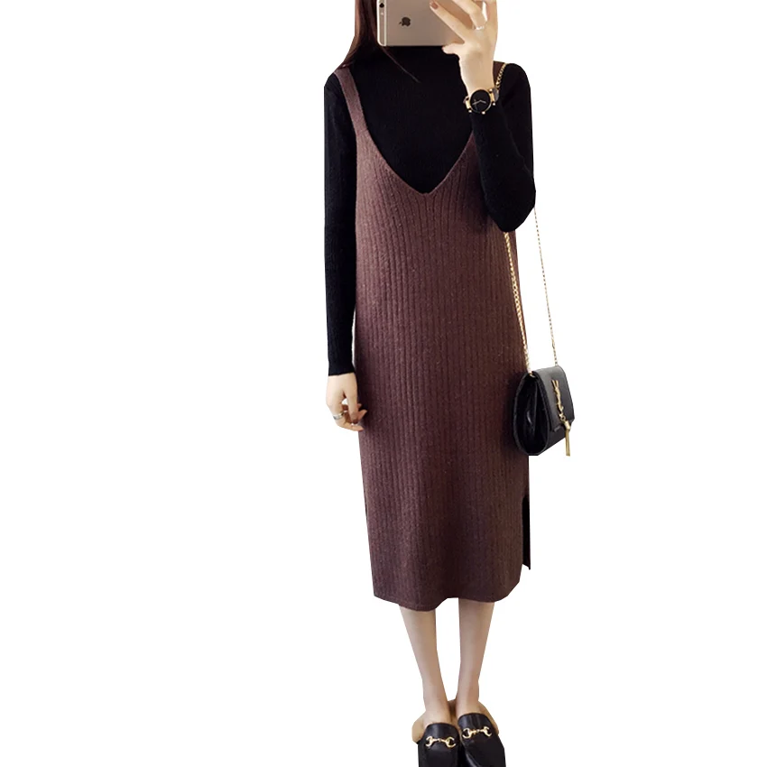 Женское трикотажное платье свитер с V образным вырезом|knitted dress|sweater dresswomen knitted dress |
