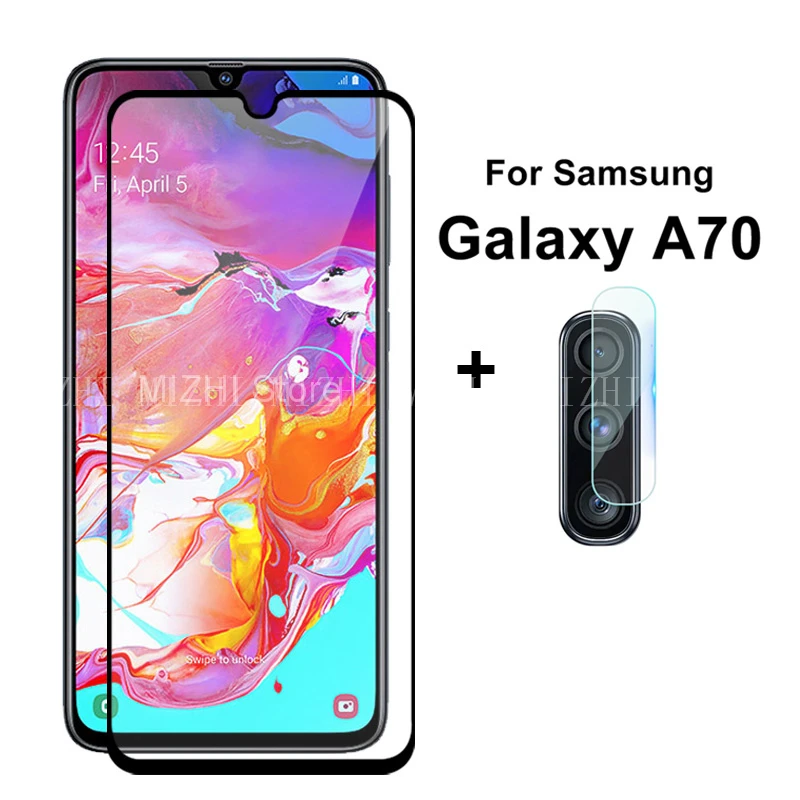 Закаленное стекло для Samsung Galaxy A70 2 в 1 защита объектива камеры Защита экрана samsun A 70