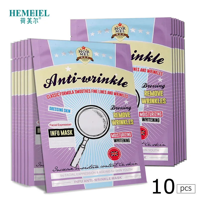 10 pcs HEMEIEL анти-против морщин и старения Корея маска для удаления лица тонкая линия укрепляющая подтяжка уход за кожей лист маска Увлажняющие медицинские презервативы - Цвет: 10 pcs