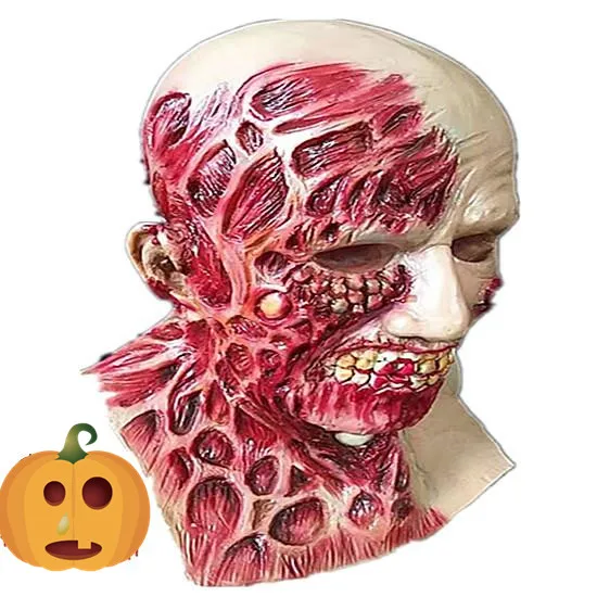 Первоклассная маска для Хэллоуина взрослых зомби страшная очень отвратительная