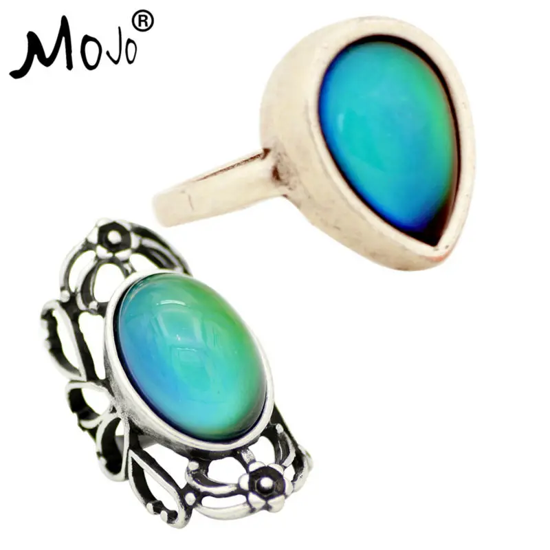 

2PCS Vintage Ring Set of Rings on Fingers Mood Ring That Changes Color Wedding Rings of Strength for Women Men Jewelry RS047-053