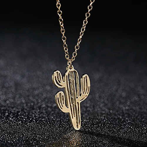 Rinhoo простая Мода Пара Ожерелье из нержавеющей стали полые кактус Сердце цветок Подвески Ювелирные изделия для мужчин и женщин горячие подарки - Окраска металла: 4