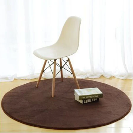 Solid Color Carpet Японский однотонный ковер, толстые мягкие Меховые коврики, серый, зеленый, хаки, Круглый напольный коврик для гостиной, ванной комнаты, круглый коврик для йоги - Цвет: Solid Color Carpet