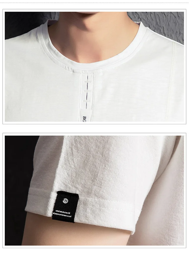 

Jbersee Summer Top Cotton Men T Shirt Casual Breathable Short Sleeve O-neck Slim Tops Hip Hop Tee Fitness Tshirt Men Big Size