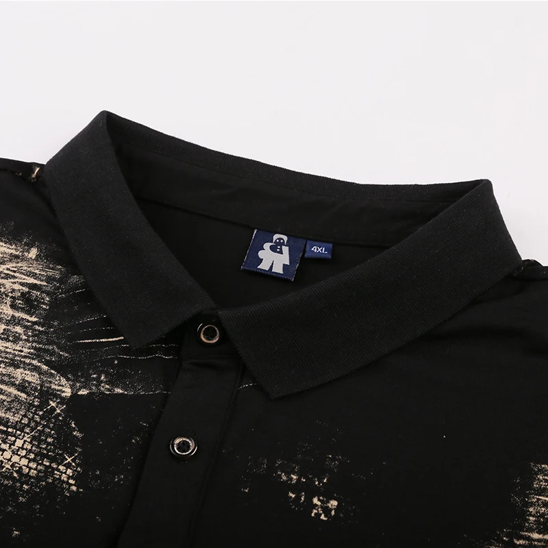 Лето Плюс Размер Мужская рубашка поло 4XL 5XL 6XL 7XL хлопок с принтом, большой размер Мужская рубашка с коротким рукавом высокого качества мужские Поло