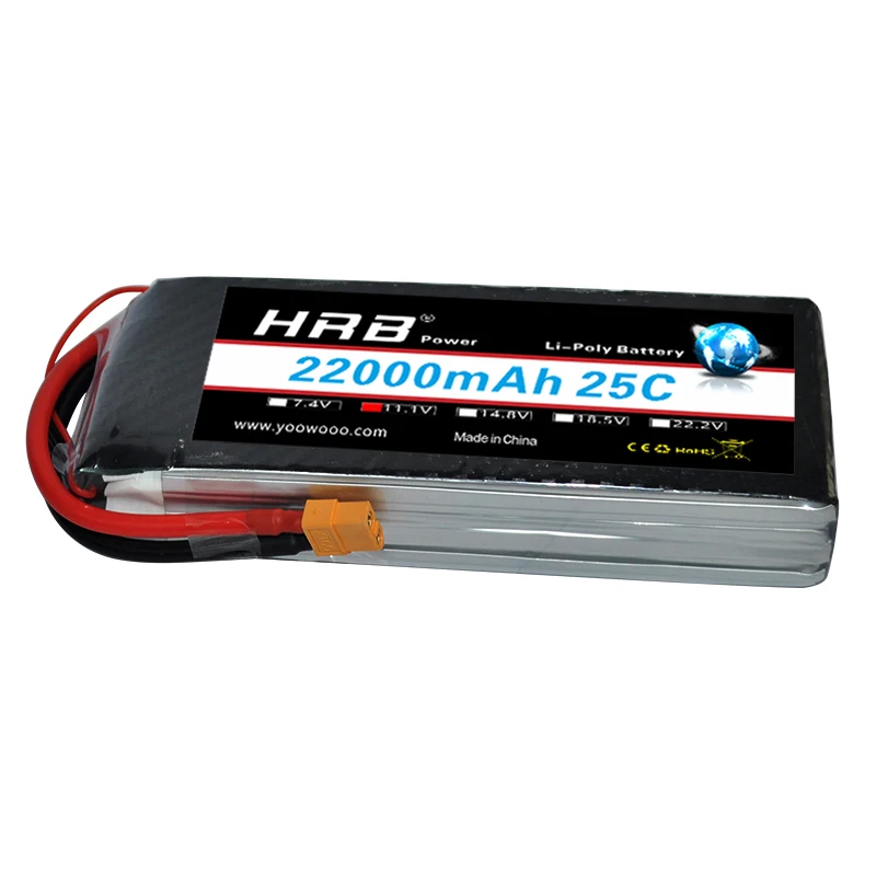 Аккумулятор HRB RC Lipo 2S 3S 4S 7 4 В 11 1 14 8 в 22000 мА/ч 25C MAX 50C с высокой емкостью Т-образной