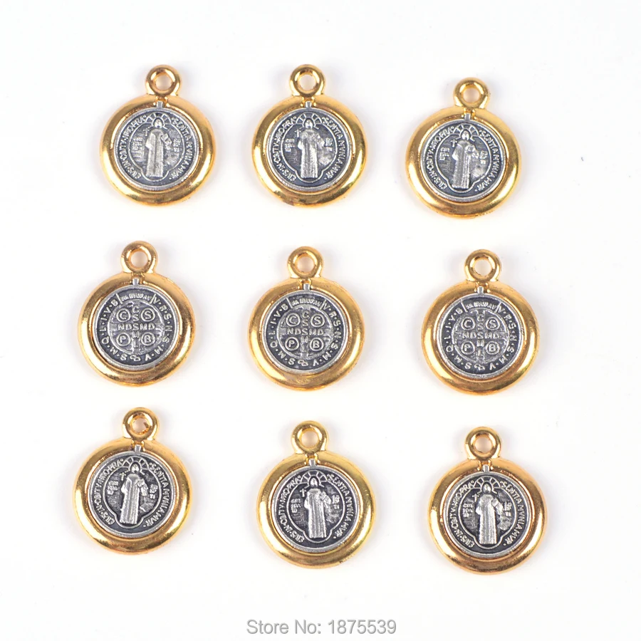 Fashion Small Saint Benedict Pendant Gold Color Outside | Украшения и аксессуары