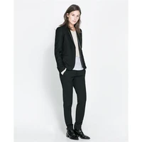 custom made black formal pants suits for women business suits female office uniform interview blazer b55