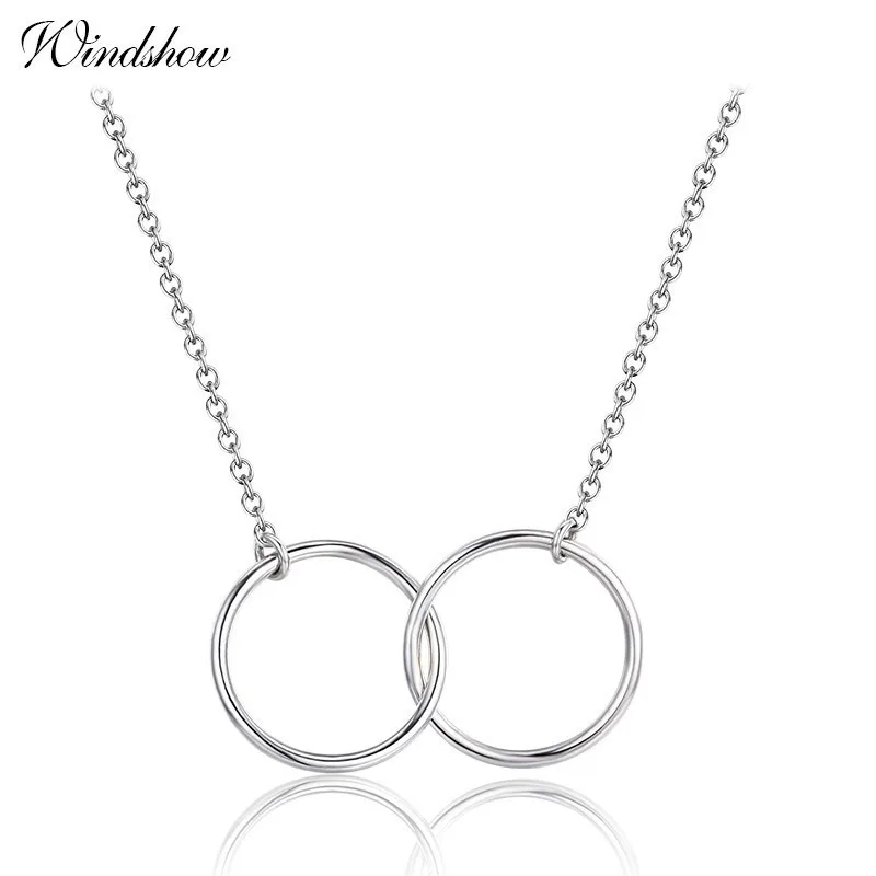 Женское Ожерелье чокер из стерлингового серебра 925 пробы с двойной круглой