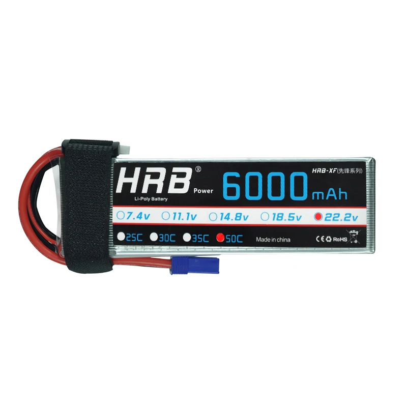 аккумулятор hrb rc lipo 6s 222 в 5000 мач 6000 мач 50c max