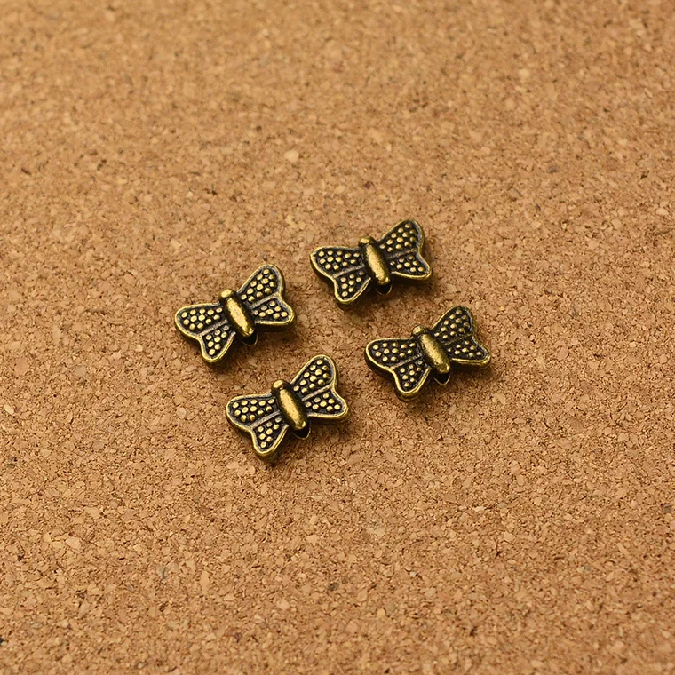 

Wholesale vintage 200pcs antique bronze Butterfly small hole bead charm diy jewelry Findings 1mm hola dia