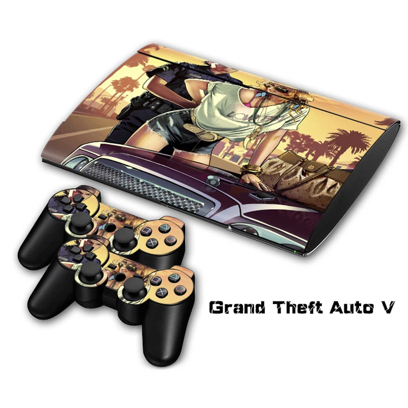 Grand Theft Auto V GTA 5 Наклейка для PS3 Slim 4000 PlayStation 3 консоль и контроллеры
