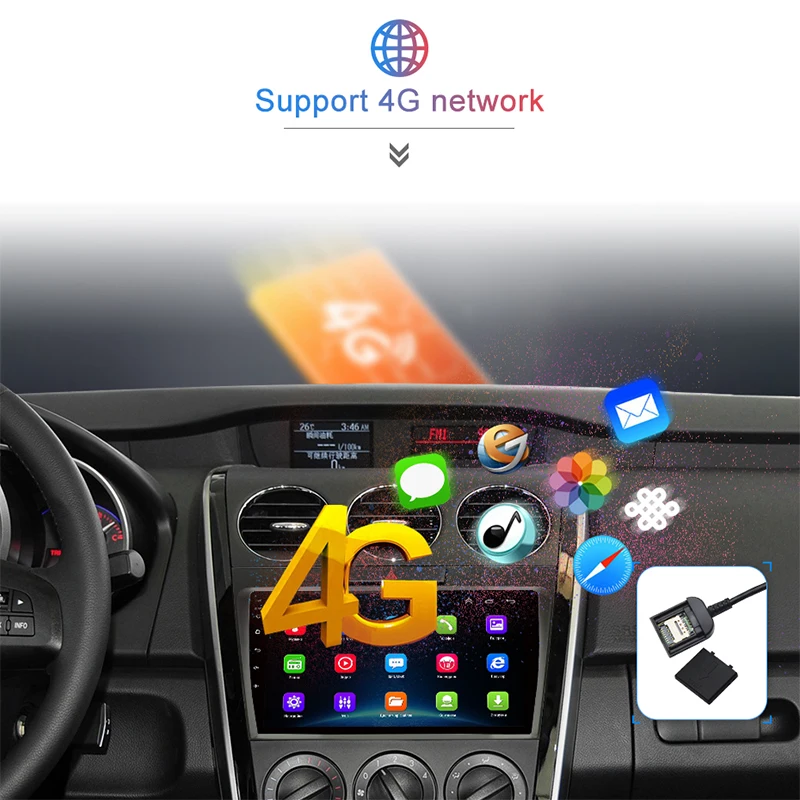Junsun Android 9,1 для Mazda Cx-7 cx7 2008- Авто 2 Din Радио стерео плеер Bluetooth 2G+ 32G gps навигация без DVD слот