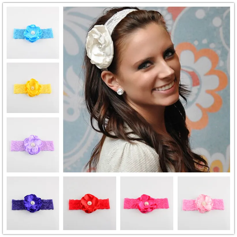 Повязки на голову для красивых девушек с жемчужными цветами из ткани 10C Женский 5