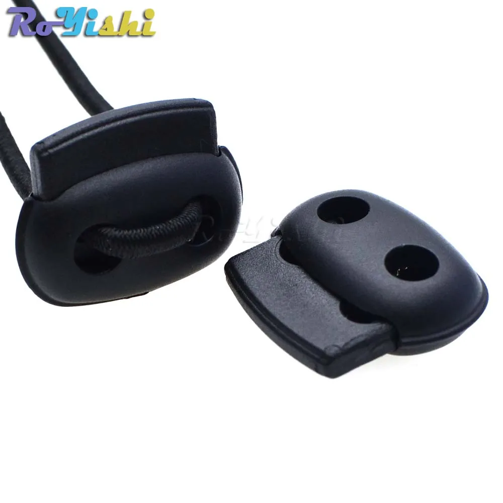 100pcs/pack Plastic Cord Lock Stopper Toggle Clip Black 25mm*21mm*8mm | Дом и сад