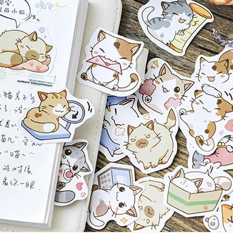 45 шт./коркоркор. Декоративные Канцелярские наклейки с японским ленивым котом и